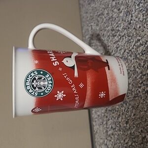 Starbucks TALL Festive Red and White Mug, NWOT